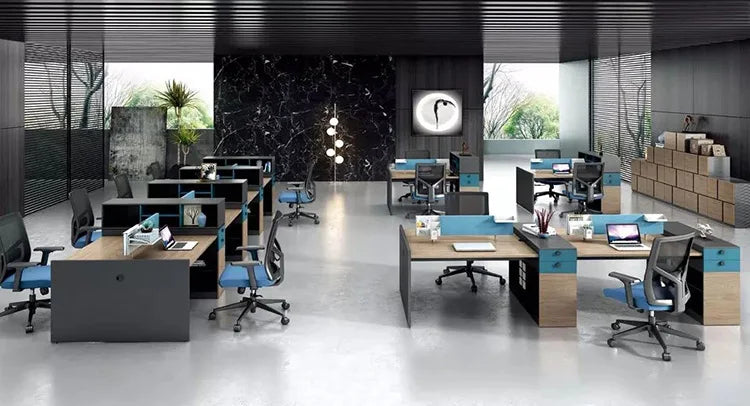 Extendable Modern Executive Office Desk With Bookcase Wooden Computer Office Desk