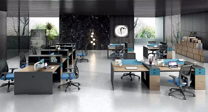 Extendable Modern Executive Office Desk With Bookcase Wooden Computer Office Desk