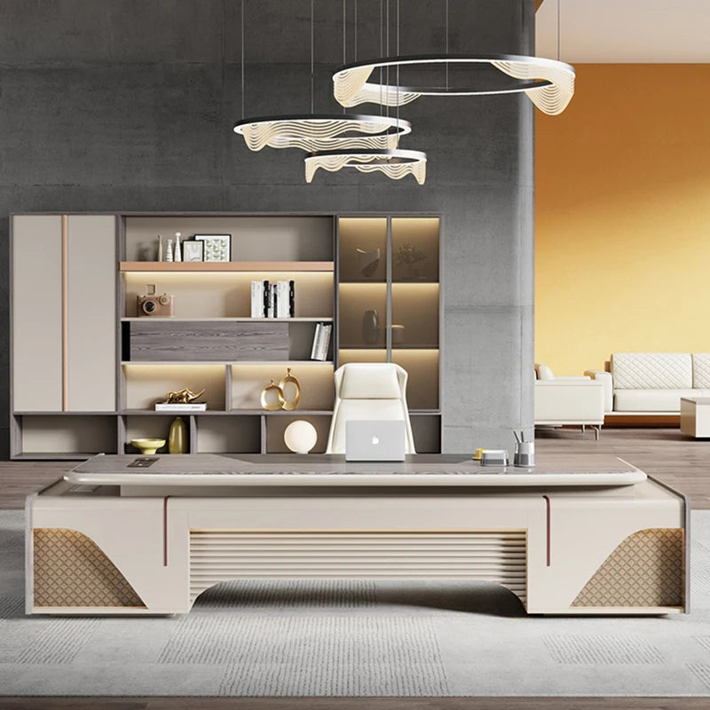 European Art Office Desk Gaming Luxury Storages Conference Long Computers Desks Bookshelf Mesa De Escritorio Office Furniture
