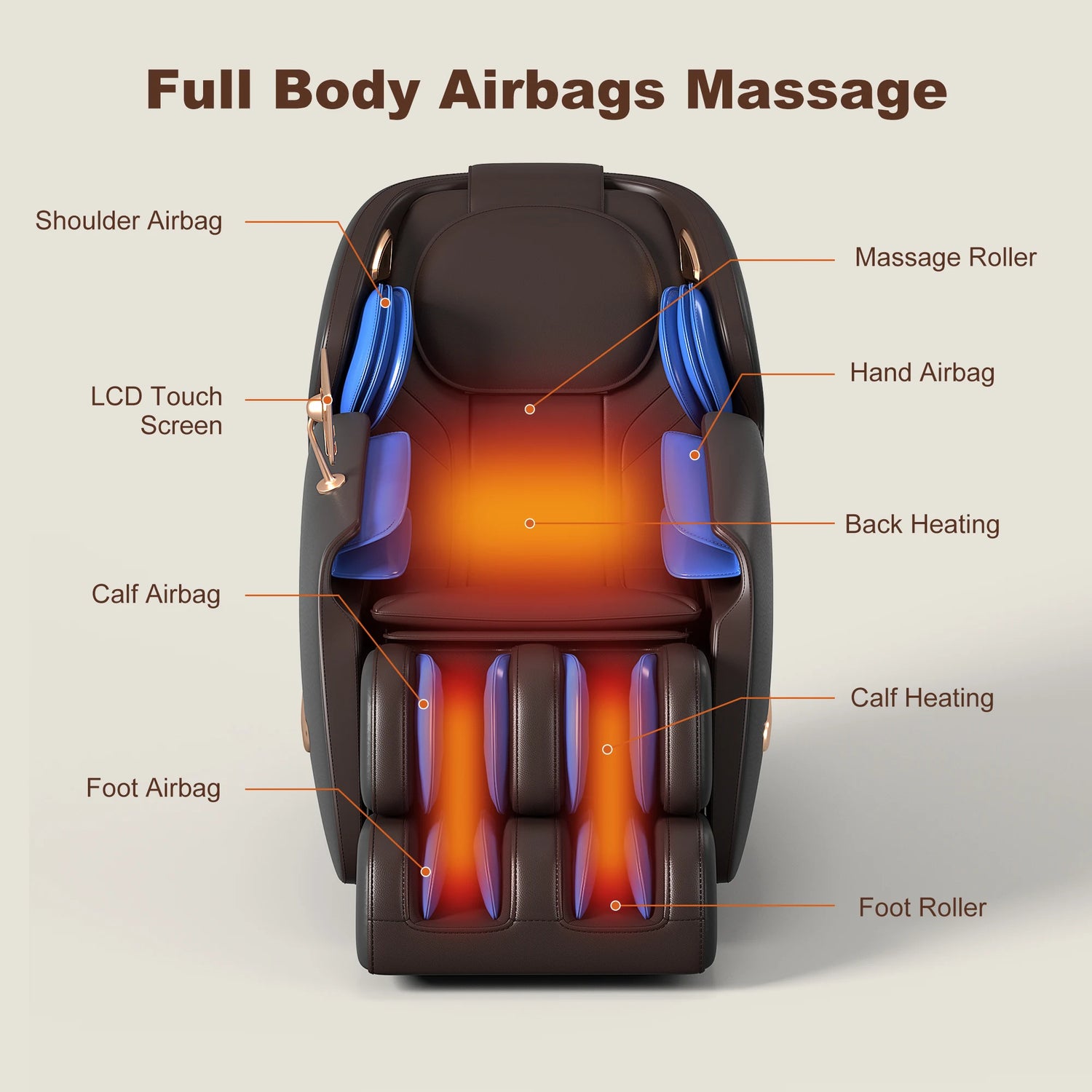 Full Body Zero Gravity Massage Chair with AI Voice Control Full Body Airbags SL Track Bluetooth Foot Rollers Massage Bluetooth