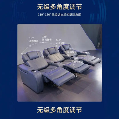 Movie Theater Sofa, Audio-visual Room, Fully Functional Combination Headrest, Dual Electric Luxury Home Theater