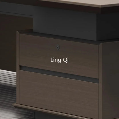 High Quality Dark Wood Office Desk Reception Standing Home Vanity Computer Desks Executive Secretary Escritorio Office Furniture
