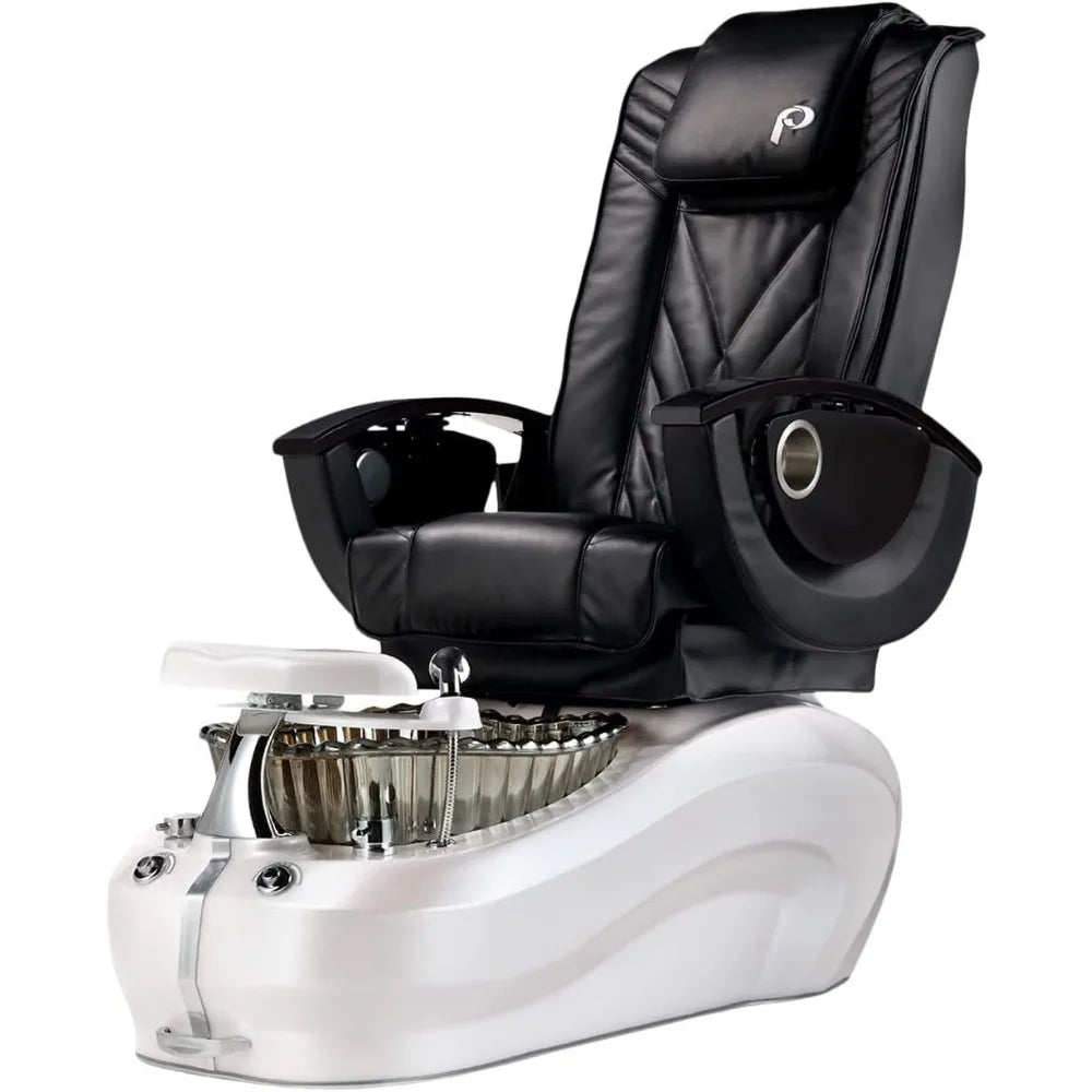 Professional Pedicure Spa with Glass Bowl, Fully Electric Shiatsu Massage Chair top w/Rolling, Punching and Kneading, Removable