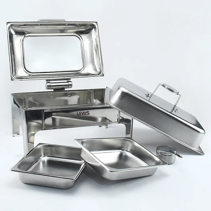 Hotel restaurant stainless steel electric food warmer 9L chafing dish buffet set
