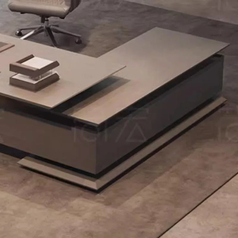 Standing Computer Office Desk Luxury L Shape Conference Laptop Desk Table Boss Console Escritorio Con Cajones Home Furniture