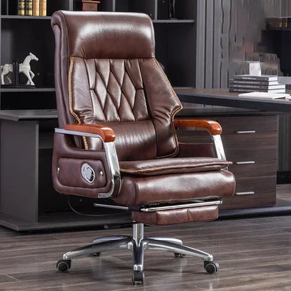 Ergonomic Executive Recliner Chair with Massage Cushion for Office Use.