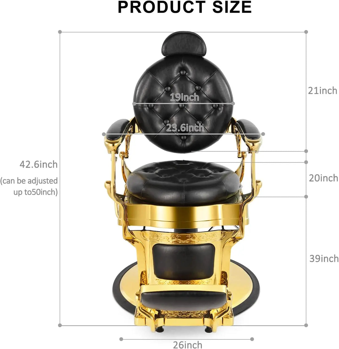 Retro Barber Chair Heavy Duty Barber Chairs Vintage Salon Chair Hydraulic Recline Beauty Spa Styling Equipment Rounded