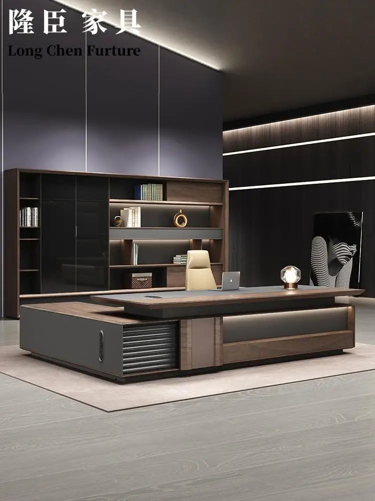 Italian Boss Desk – Simple Modern Design with Light Luxury for Chairman&