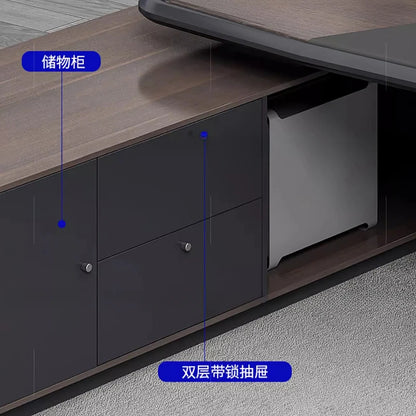 Luxury Executive Office Desks Modern Long Storage Shelf Desktop Workstation Office Table Drawers Tavolo Da Lavoro Furniture