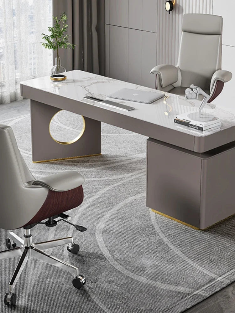 Stone Plate Desk Skin Paint Nordic Study Computer Desk Modern Minimalist Advanced Home Desk