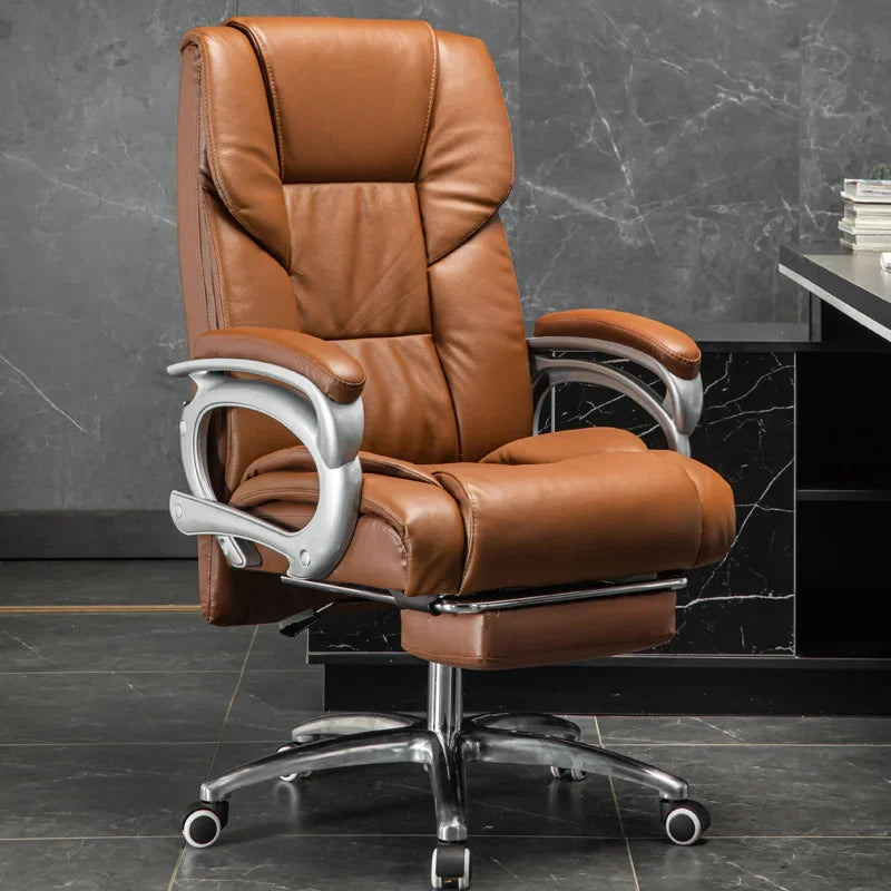 Comfortable Gaming Recliner: Rotating Office Chair with Wheels for Relaxation.