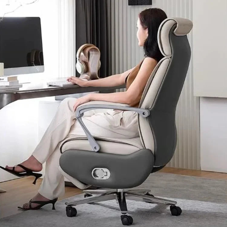 Genuine Leather Electric Boss Swivel Recliner for Home Office
