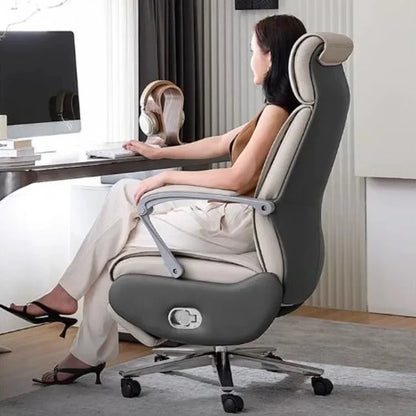 Genuine Leather Electric Boss Swivel Recliner for Home Office