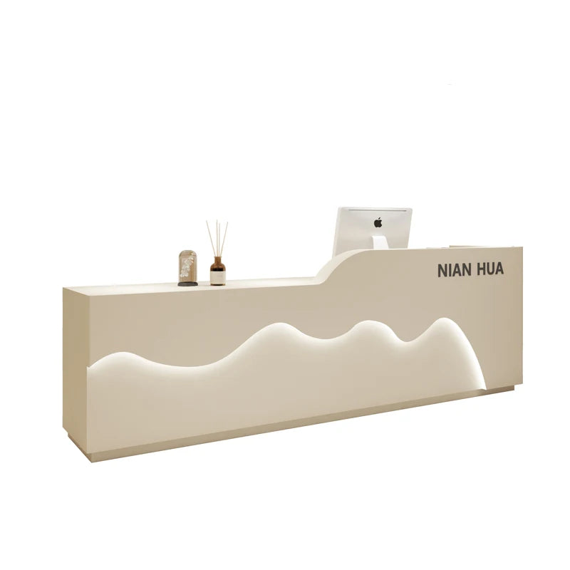 Atelier Reception Desk – Long, Modern Furniture for Restaurants, Offices, and Customer Centers