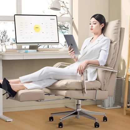 Nordic Recliner Office Chair – Ergonomic Designer Lounge Armchair for Floor