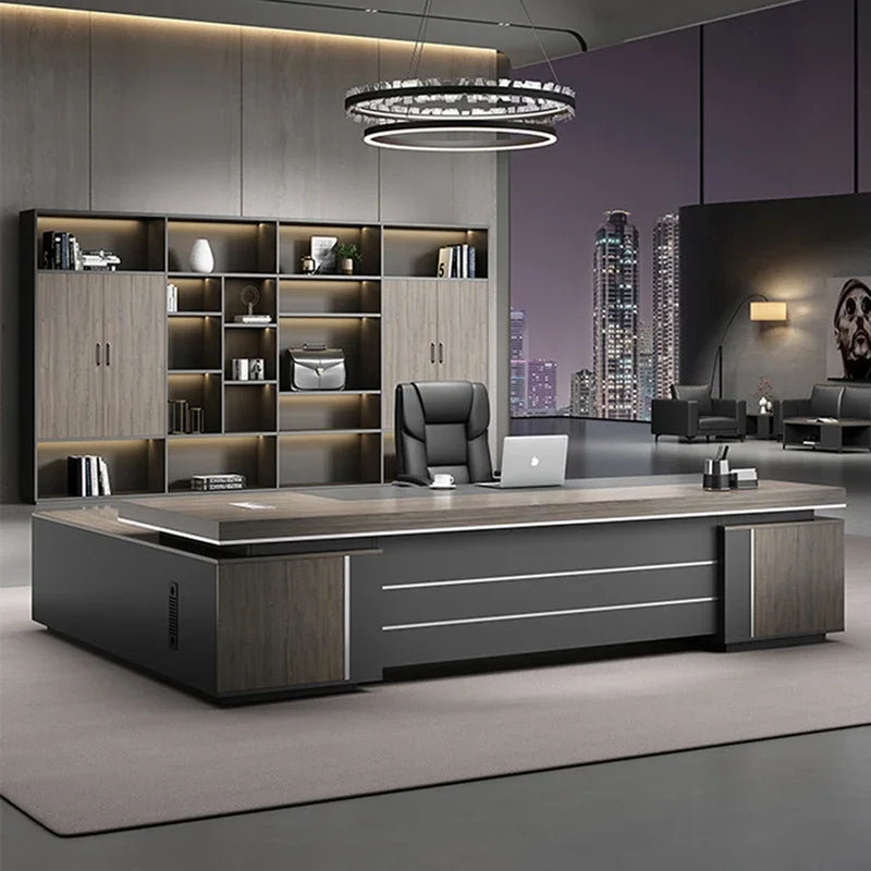 Simple Modern Boss Office Desk – L-Shaped Manager&