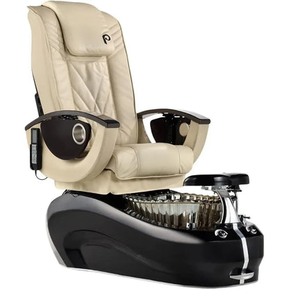 Professional Pedicure Spa with Glass Bowl, Fully Electric Shiatsu Massage Chair top w/Rolling, Punching and Kneading, Removable