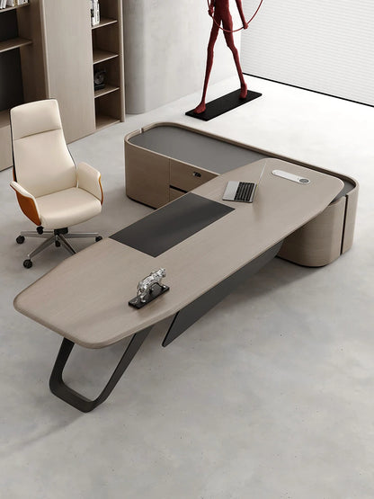 Solid Wood Boss Table Simple Modern High-end Large Desk Office President Table Single Leader Office Desk And Chair Combination