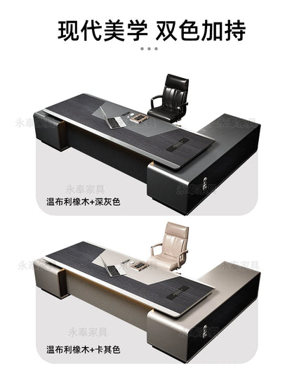 Lacquer boss desk office desk and chair combination light luxury senior sense simple modern president chairman manager big class