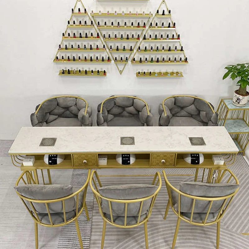 Designer Commercial Nail Table, Beauty Desk for Receptionist, Professional Manicure Station, Salon Furniture