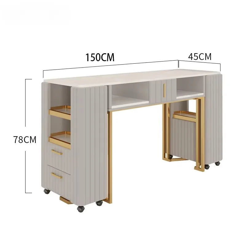 Nail Supplies Speciality Equipment Makeup Organizer Modern Professional Exquisite Marble Luxury Desk Mesa Manicure Tech Tables