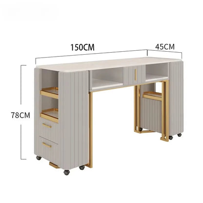 Nail Supplies Speciality Equipment Makeup Organizer Modern Professional Exquisite Marble Luxury Desk Mesa Manicure Tech Tables
