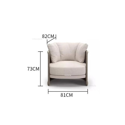Rainproof and Sunproof Retro Rope Sofa Chair Nordic Rattan Outdoor Sofas Luxury Garden Furniture Leisure Home Balcony Patio Set