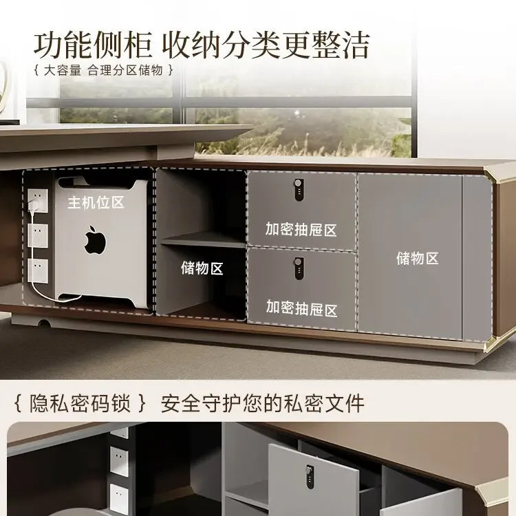 New fashionable and simple office desk boss desk chair combination middle shift desk general manager office furniture