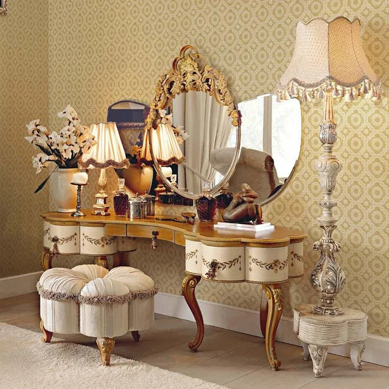 Custom Classic French European Dresser, Large Solid Wood with Hand-Carved Details