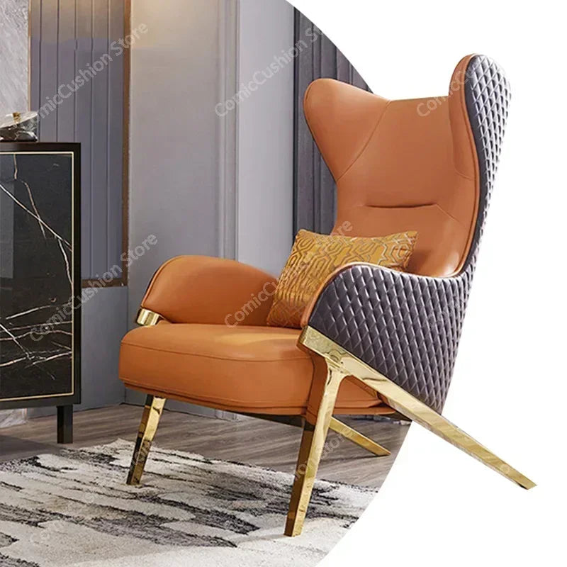 Modern Lounge Chair Luxury Living Room Comfy Meditation Recliner Leather Indoor  Accent Sillas De Oficina Nordic Furniture