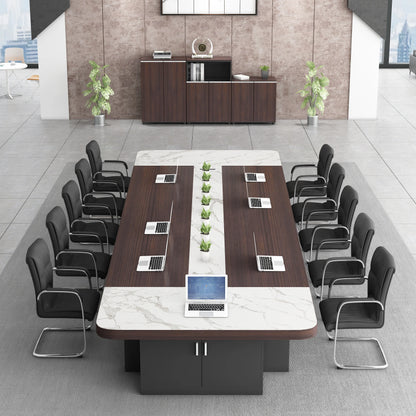 Customized modern meeting table for 8 to 10 people, perfect for training rooms and executive conferences.