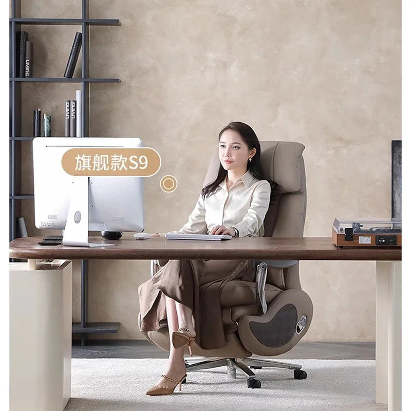 Luxurious Lazy Sofa Office Chair Leather Commerce Massage Computer Boss Office Chair Home Vanity Cadeira Office Furniture Girl