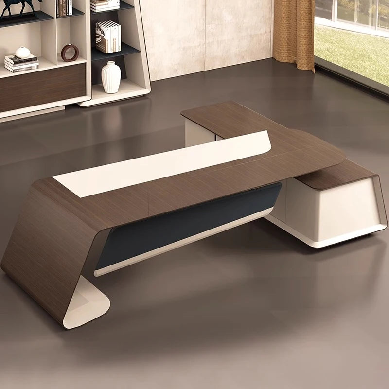 Office boss table President table Large desk Simple modern office furniture Atmospheric light luxury