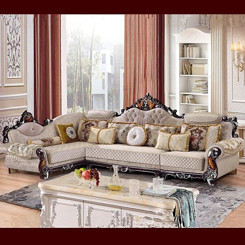 Fabric sofa combination living room size Huxing sofa L corner Guifei