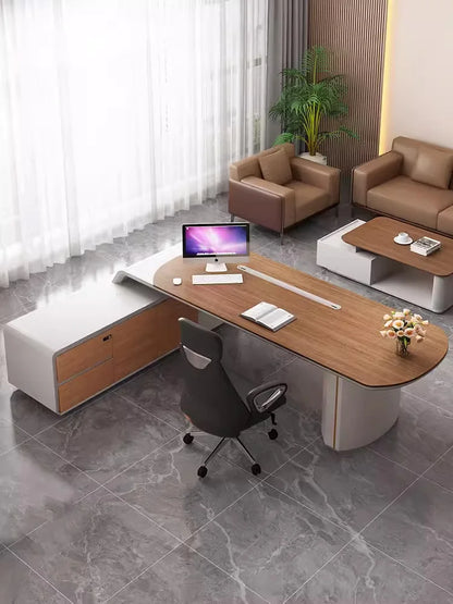 Light luxury boss desk large class chairman office desk chair combination president high-end desk