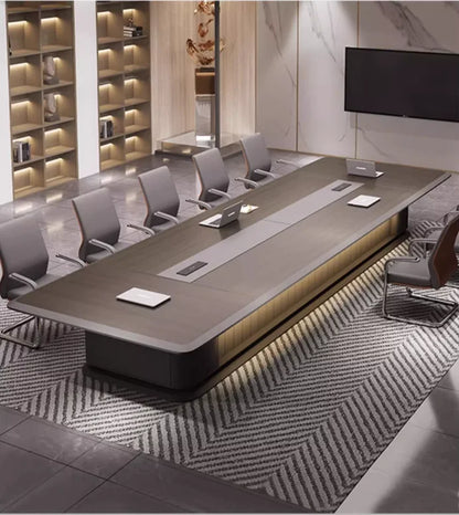 Large office conference table Long table Modern conference room negotiation table High-end light luxury lacquered furniture