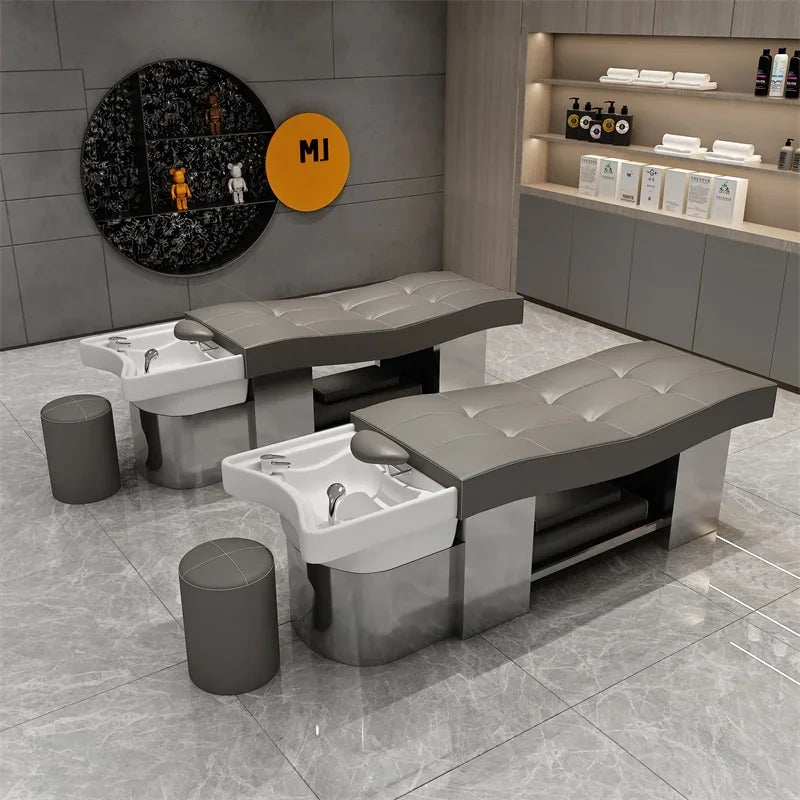Hair Washing Bed Aesthetic Chair Shampoo Bowl Sink Wash Interior Professional Therapy Washbasin Spa Shaving Chairs Salon Styling