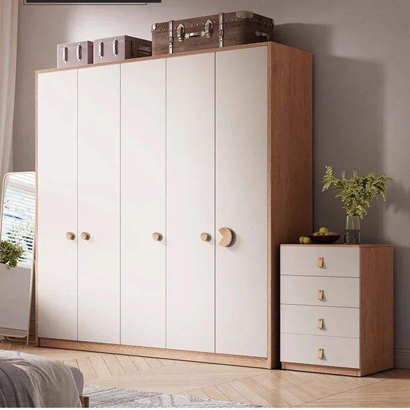 Mobile European Clothes Rack – Storage Organizer with Mirror for Bedroom Furniture