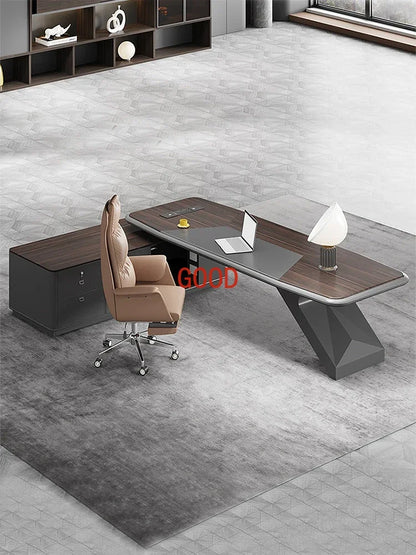 Modern Luxury Boss Office Desk Chairman Room President Table Paint Study Work Computer Writing Desk Mesa Office Furniture KMOD