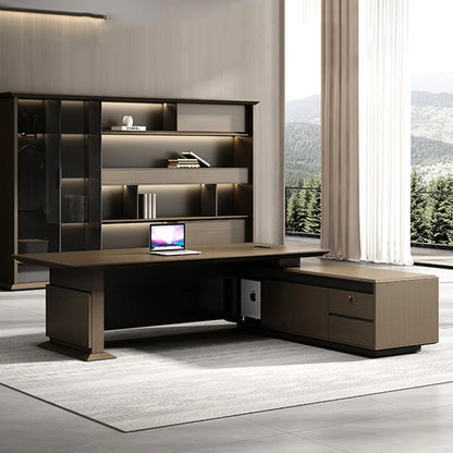 L Shaped Shelf Office Desk Students Seating Meeting Gaming Desk Shelves Writing Executive Table Pour Ordinateur Office Furniture