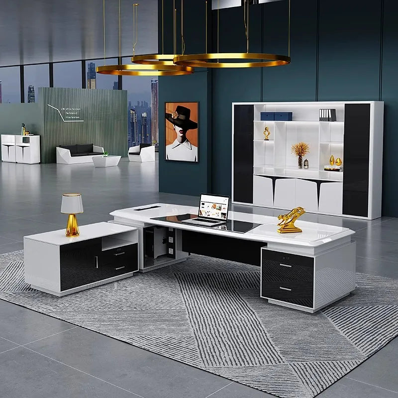 White Drafting Office Desk Conference Writing Italian Work Standing Office Desk Luxury Mesa De Escritorio Office Furniture