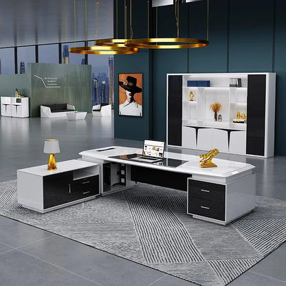 White Drafting Office Desk Conference Writing Italian Work Standing Office Desk Luxury Mesa De Escritorio Office Furniture