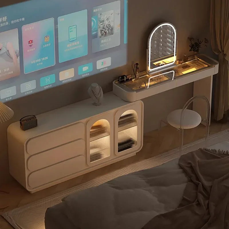 Luxury Nordic Dressing Table with Drawers – Multifunctional Makeup Station