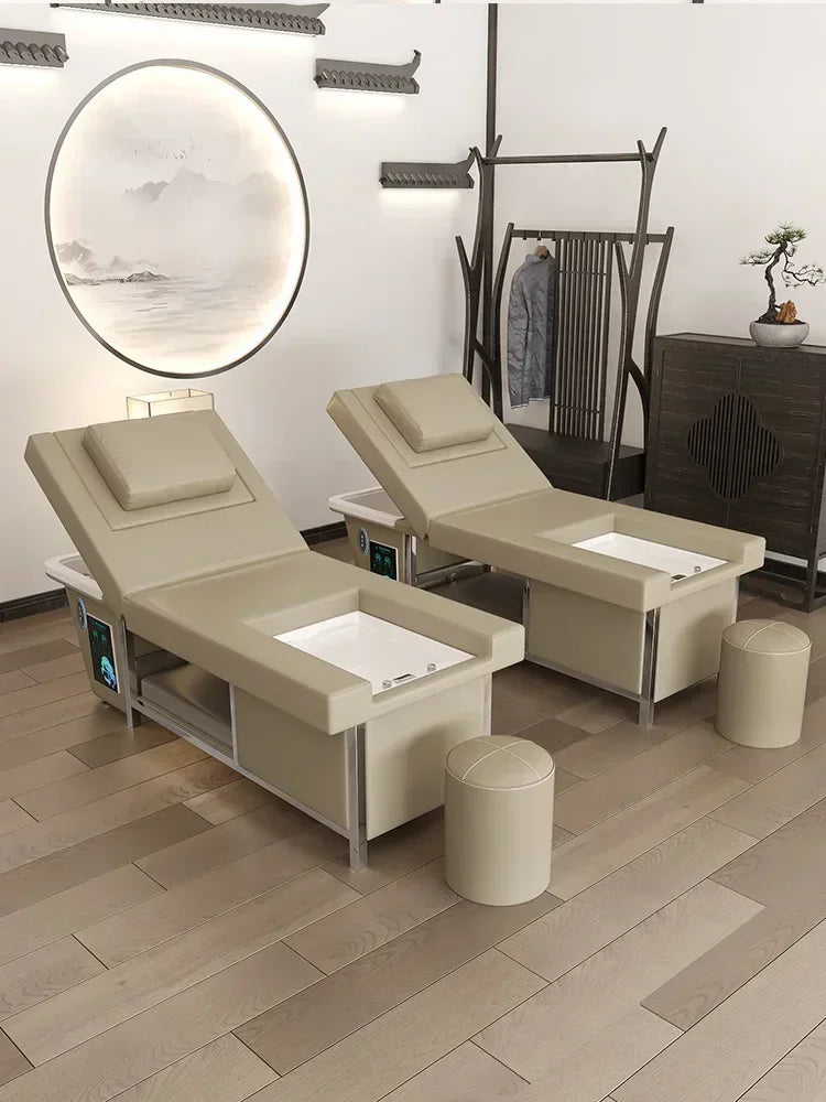 High-Grade Electric Bed - Special for Beauty Salon, Shampoo Bed, Head Therapy Bed, Water Circulation Fumigation Foot Bath Bed.