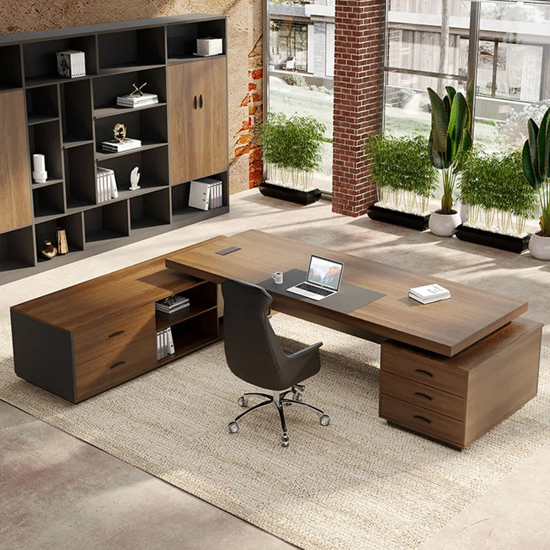 Standing Computer Office Wooden L Shaped Workbench Mainstays Executive Writing Monitor Organizer Mesa Escritorio Office Supplies