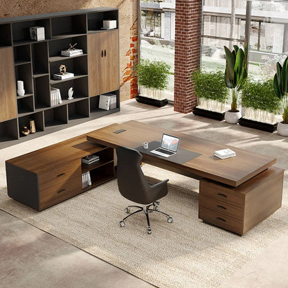 Standing Computer Office Wooden L Shaped Workbench Mainstays Executive Writing Monitor Organizer Mesa Escritorio Office Supplies