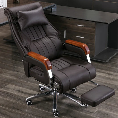 Swivel Leather Armchair: Comfortable Recliner and Rolling Office Chair