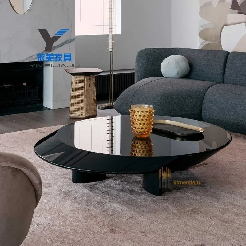 Modern Black Round Hospitality coffee Table, Nordic Design