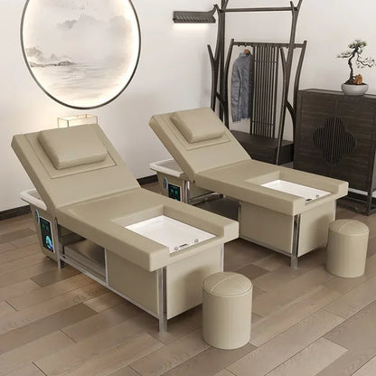 Shower Head Spa Shampo Chair Mobile Adjustable Portable Sink Luxury Shampoo Bed Massage Foot Shampoo Salon Equipment