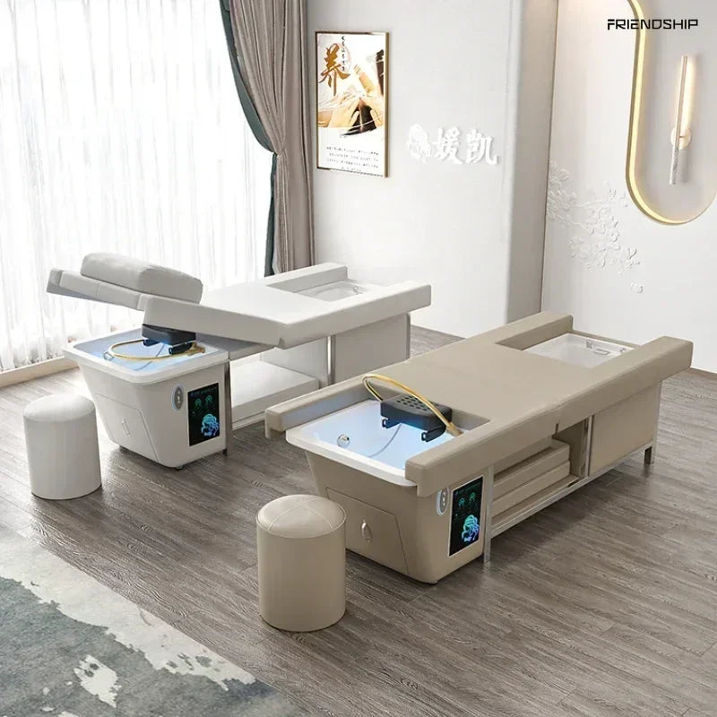 High-Grade Electric Bed - Special for Beauty Salon, Shampoo Bed, Head Therapy Bed, Water Circulation Fumigation Foot Bath Bed.